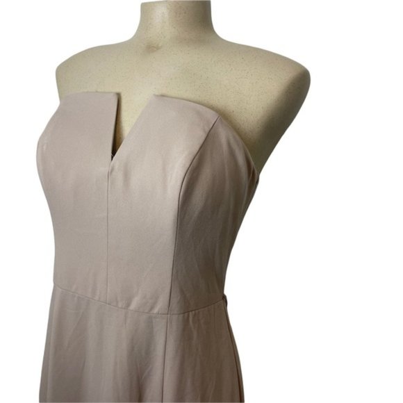 VERA WANG 'White' Bridesmaid Prom V-Wire Crepe Mermaid Dress Light Mauve Size 4 - Picture 4 of 14